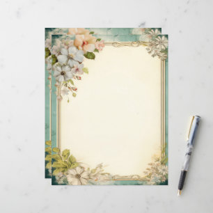 Papelaria de Jornal de Lixo Floral Shabby Chic