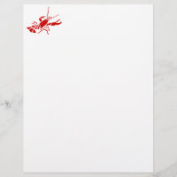 Papelaria de lagosta vermelha | papel de carta de 