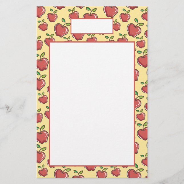 Papelaria de Maçãs Vermelhas Frescas (Frente)