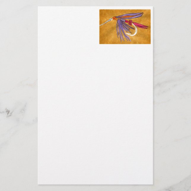 Papelaria de Mosca Molhada "Rosa e Roxo" (Frente)