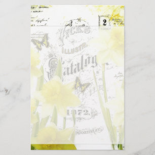 Papelaria de narcisos vintage