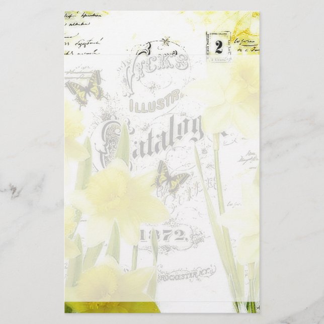Papelaria de narcisos vintage (Frente)