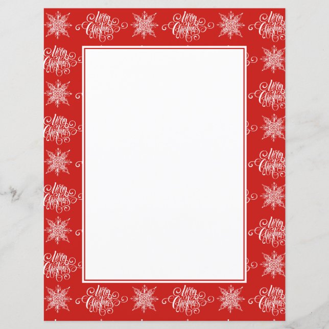 Papelaria de Natal alegre e flocos de neve (Frente)
