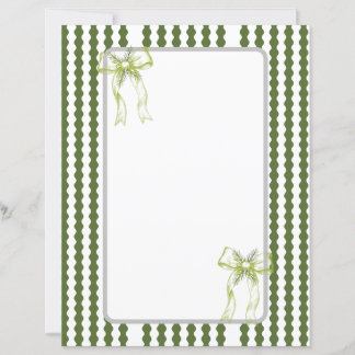 Papelaria de Natal com Listras Verdes e Brancas