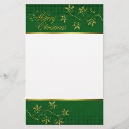 Papelaria de Natal Elegante Holly Ouro
