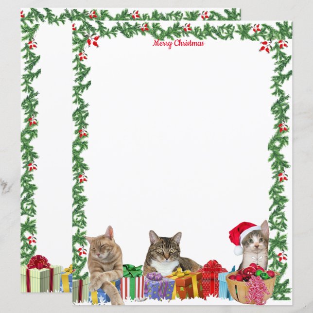 Papelaria de Natal Personalizada 28 x 22 cm com Ga (Frente/Verso)