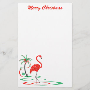 Papelaria de Natal Red Christmas Flamingo Merry