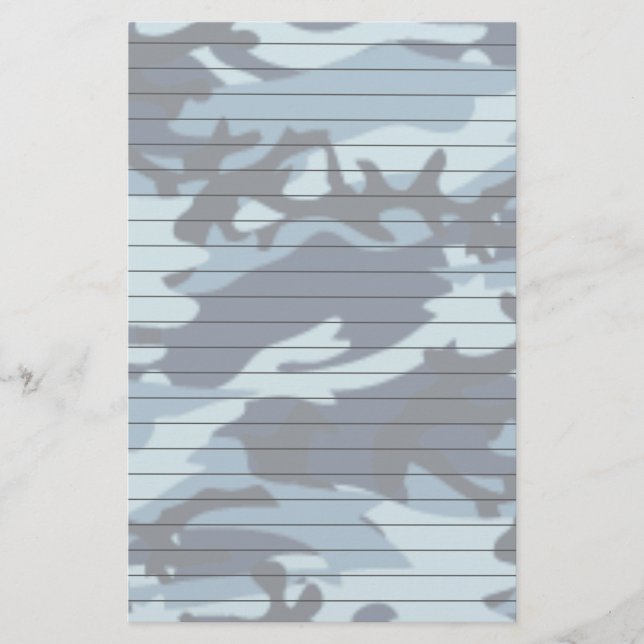 Papelaria De papel alinhado com Camo azul (Frente)