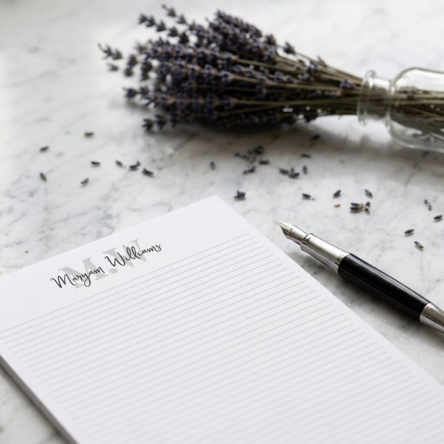 Papelaria de Papel com Nome em Letra de Monograma  (elegant stationery papers)