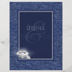Papelaria de papel estacionário Denim & diamonds.