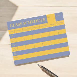 Papelaria de planejador acadêmico de horário de au