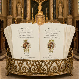 Papelaria de Programa de Casamento Católico Elegan