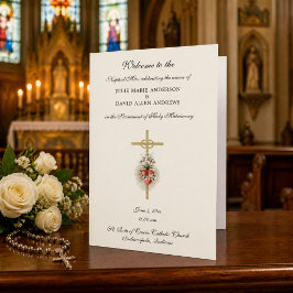 Papelaria de Programa de Casamento Católico Elegan