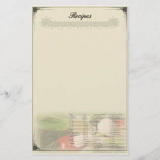 Papelaria de Receitas Sem Linhas