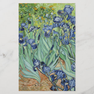 Papelaria De Van Gogh vida ainda: Vaso com íris