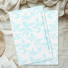 Papelaria de Verso Ilustrada à Mão com Flores Azui