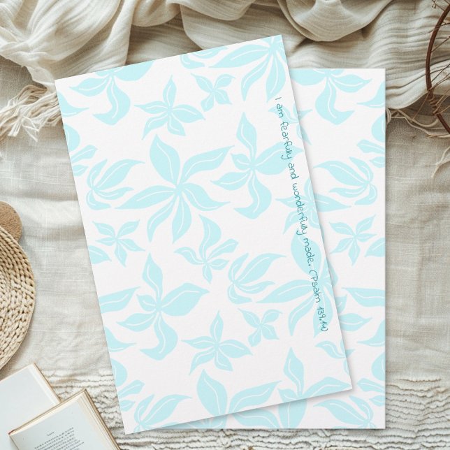 Papelaria de Verso Ilustrada à Mão com Flores Azui (Criador carregado)