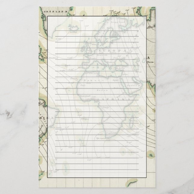 Papelaria Declinação magnética mundial (Frente)