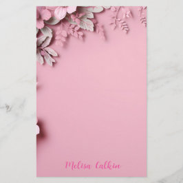 Papelaria Decoração das flores rosa com fundo rosa