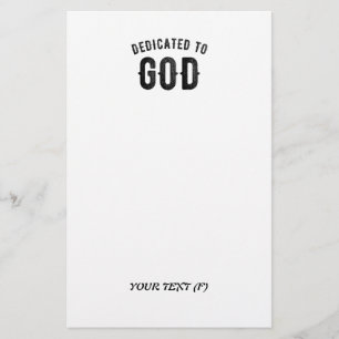 PAPELARIA DEDICADO A DEUS TEXTO NEGRO PERSONALIZÁVEL LEGAL