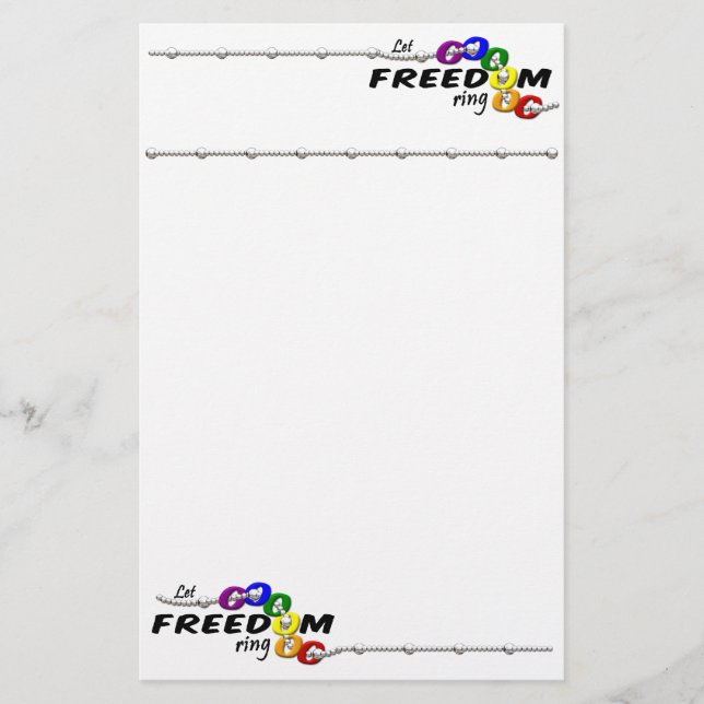 Papelaria Deixe o papel de carta Freedom Ring, personalize (Frente)