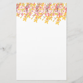 Papelaria Delicate Garden Floral Monogram Stationery Paper