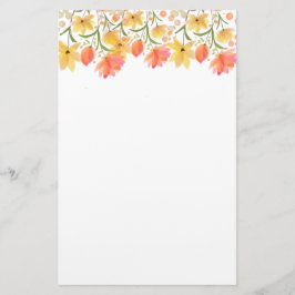 Papelaria Delicate Garden Floral Monogram Stationery Paper
