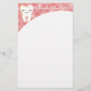 Papelaria Dente Cóctil - Papel de Carta Personalizado Rosa