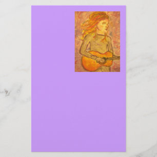 Papelaria desenho da guitarra acústica