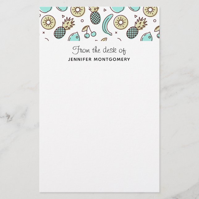 Papelaria Desenho da Linha de Sumário do Padrão de Fruta Bon (Frente)