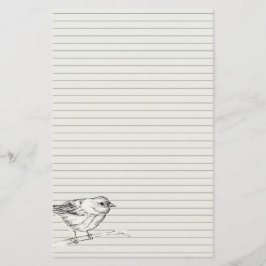 Papelaria Desenho de Ave a Tinta Fumaça Branca Natureza Vida