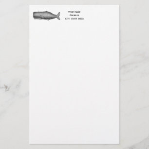 Papelaria Desenho de baleia do século XIX