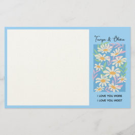 Papelaria desenho de composição de flores de margarida