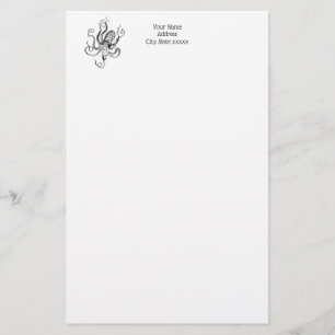 Papelaria Desenho de Octopus Estilizado pela Vintage #1