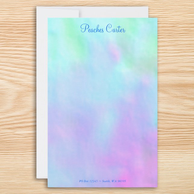 Papelaria Desenho Digital Azul e Rosa (Blue and Pink Digital Design Stationery)