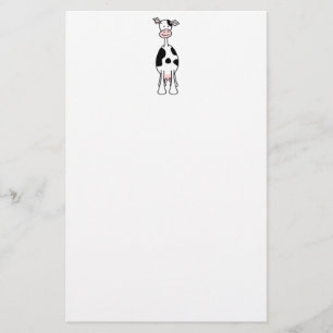 Papelaria Desenhos animados preto e branco da vaca. Parte