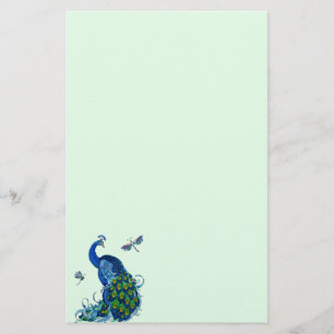 Papelaria Design Clássico de Peacock e Dragonfly