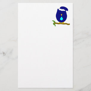 Papelaria Design da Coruja Noturna Azul