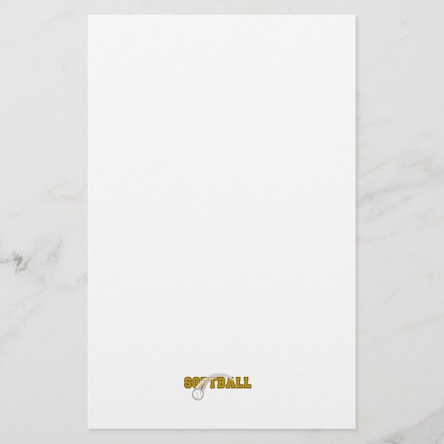 Papelaria design da esfera de texto de softball (Frente)