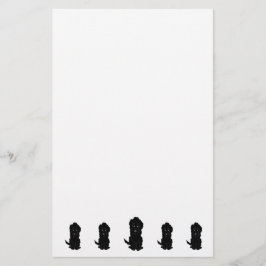 Papelaria Design de cachorro Goldendoodle preto