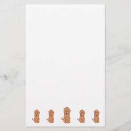 Papelaria Design de cachorro Goldendoodle Vermelho