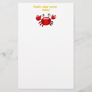 Papelaria Design de Caranguejo Bonito e Engraçado para Amant