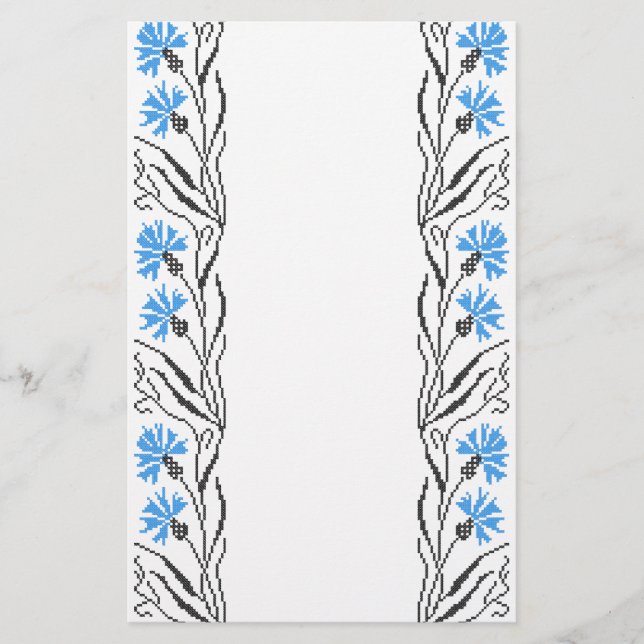 Papelaria Design de ponto transversal de Cornflower azul (Frente)