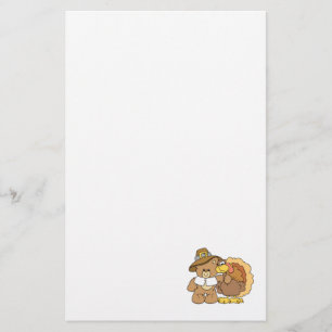 Papelaria design do ursinho de pelúcia de ação de graças