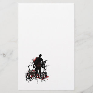Papelaria Design do zombi em preto e no vermelho