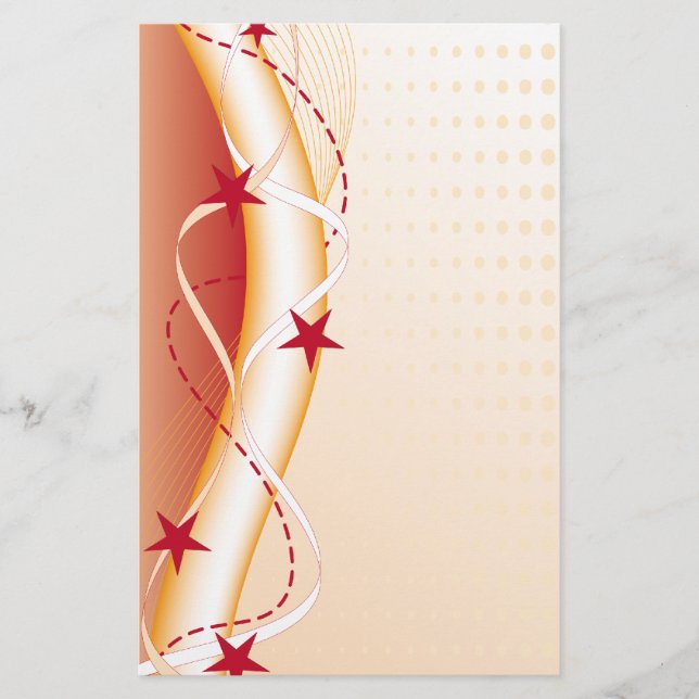 Papelaria Design moderno bonito com fitas e estrelas (Frente)
