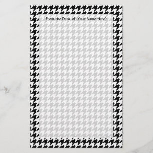 Papelaria Designer de Moda Na moda de Houndstooth Preto/Bran