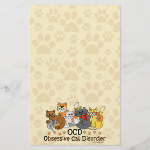 Papelaria Desordem obsessiva do gato de OCD