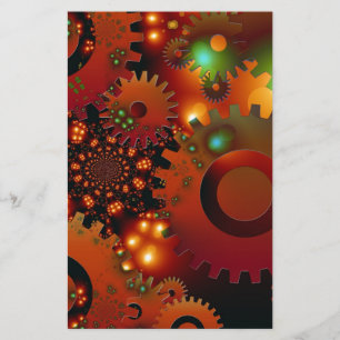 Papelaria Destino de Arte Digital Design do Gears Clock Offi