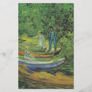 Papelaria Destino do lago boat da natureza de Van Gogh